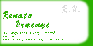renato urmenyi business card