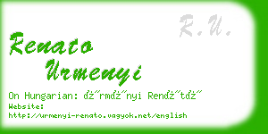 renato urmenyi business card